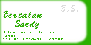 bertalan sardy business card