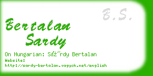 bertalan sardy business card